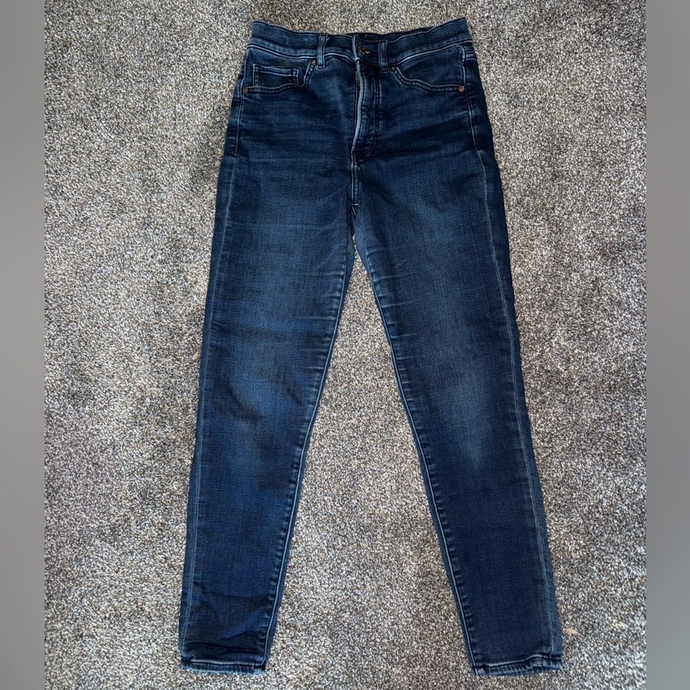 Express Women's Skinny Jeans - Dark Blue